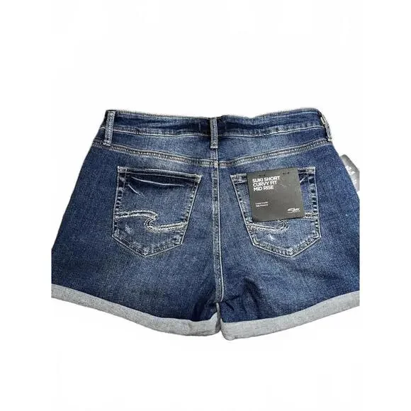Silver Jeans Suki Short Curvy Fit Mid Rise Womens 31 Denim Shorts NWT - Picture 2 of 5